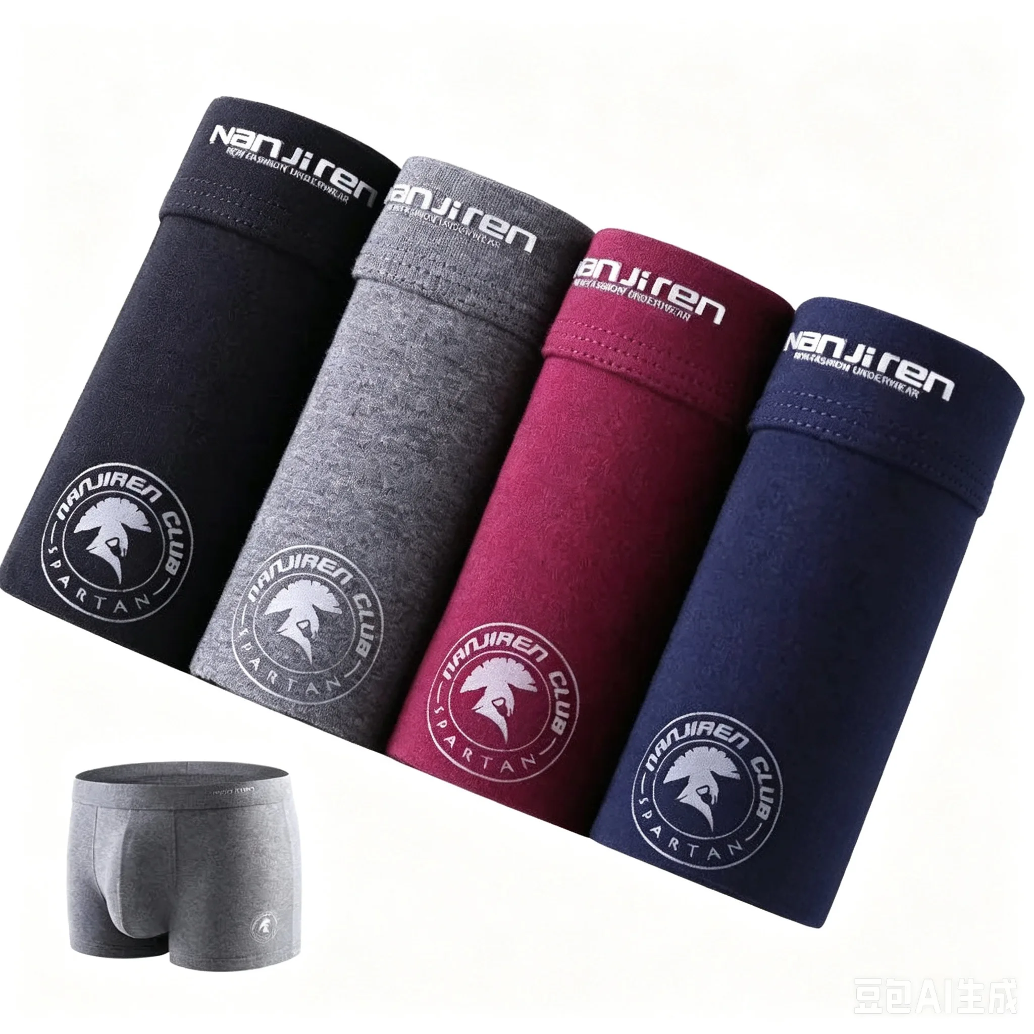 Roupa íntima masculina grande respirável em algodão