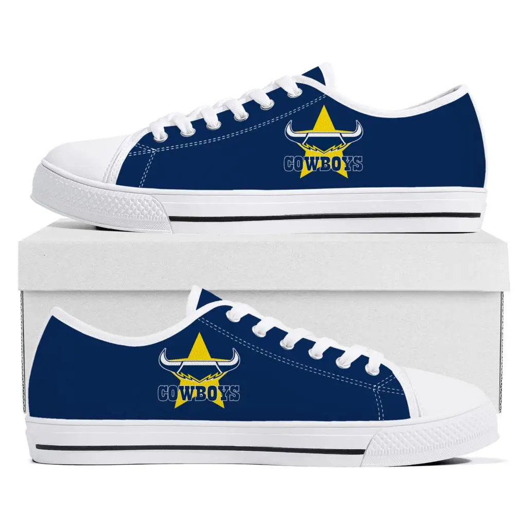 North Queensland Cowboys Australian Rugby Low Top Sneakers Mens Womens Teenager Canvas High Quality Sneaker Casual Custom DIY