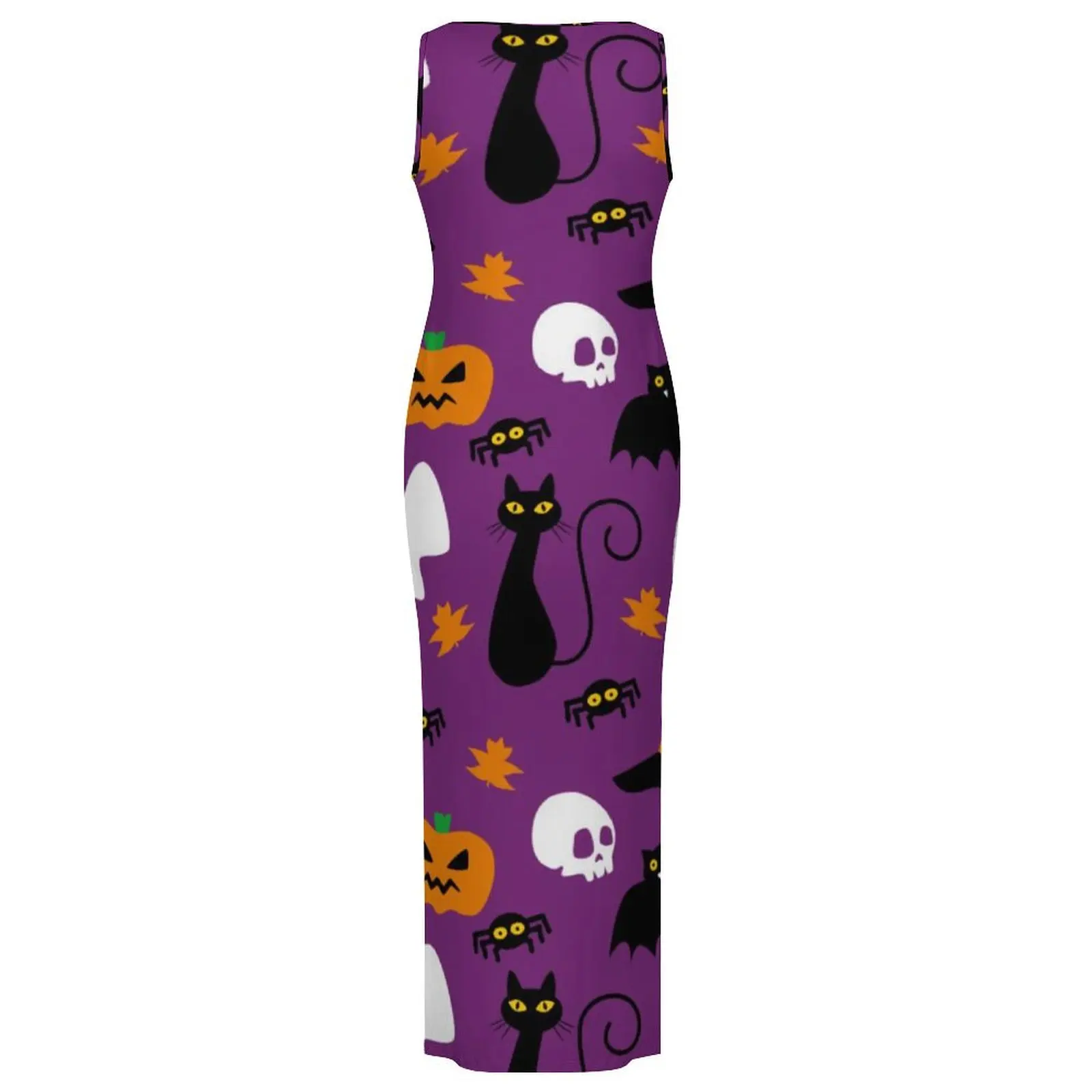 Cute Halloween Dress Sleeveless Ghost And Skull Street Fashion Maxi Dresses Club Sexy Bodycon Dress Women Big Size Vestidos