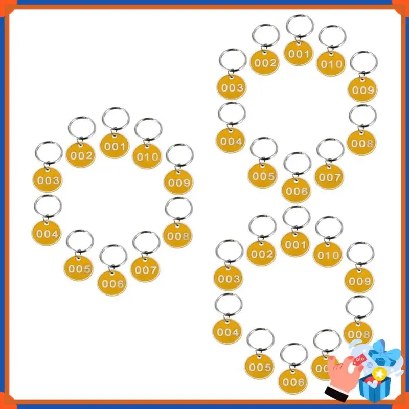 Compatto 3 confezioni Numero targa Etichette chiave Etichetta identificativa Tag Etichette identificative Catene numeri Portachiavi Numero Tag chiave 1-10