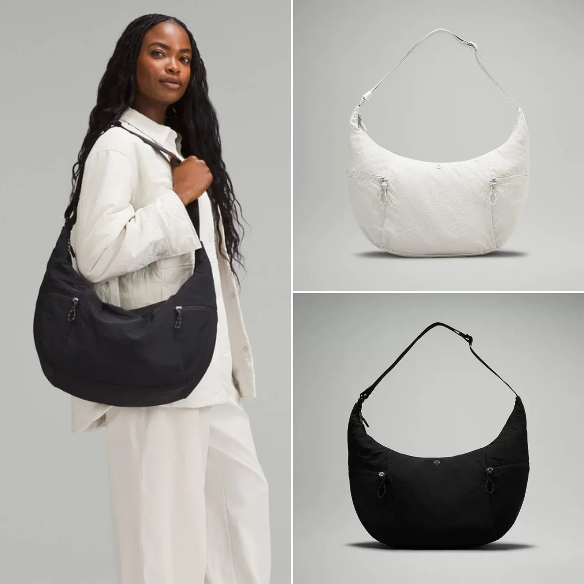Luluwomen-Bolso cruzado grande y holgado de 13L, bolso suave de un solo hombro para axila, bandolera sin tirantes de origen chino a la moda