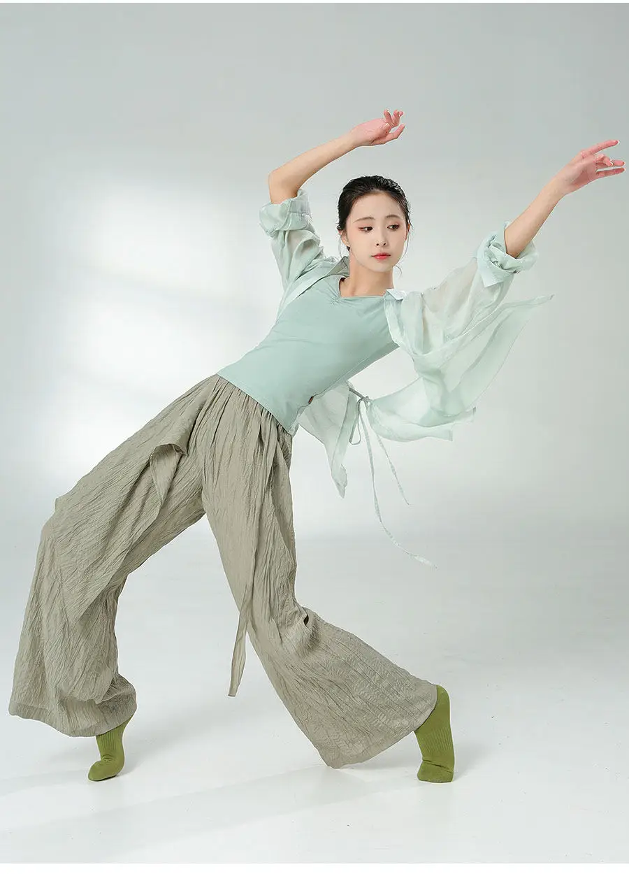 เสื้อยืดแขนสั้นคอวีสำหรับฝึกซ้อมเต้นรำฤดูร้อน เสื้อผ้าสำหรับฝึกซ้อมบัลเลต์สำหรับผู้หญิง ผู้ใหญ่ ใช้สำหรับสอบศิลปะและการฝึกพื้นฐาน