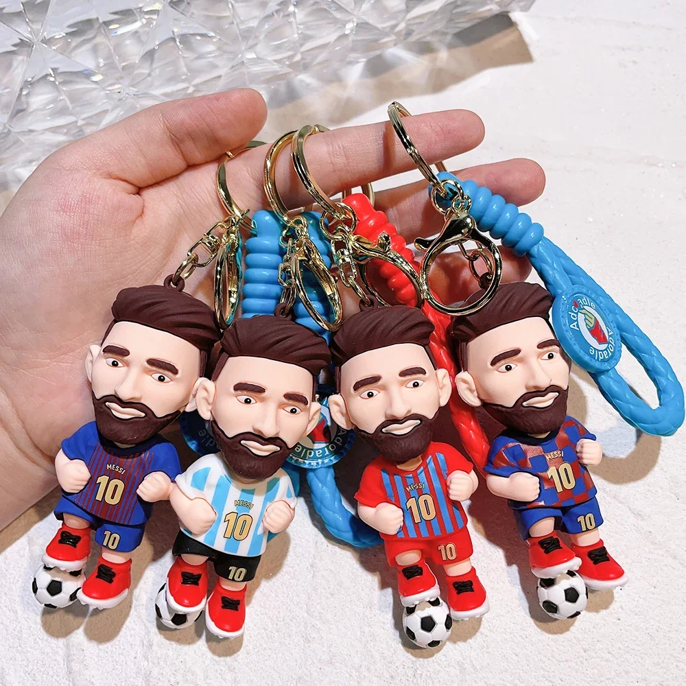 Creative Cartoon Character C.Ronaldo Messi Keychain Pendant Bag Car Keychain Cup Accessories Gift Wholesale World