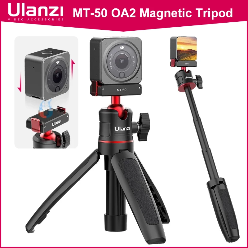 Ulanzi MT-50 Extendable Magnetic Tripod for OSMO Action 2 3 Quick Release Handle Monopod DJI OSMO Action 2 Accessories