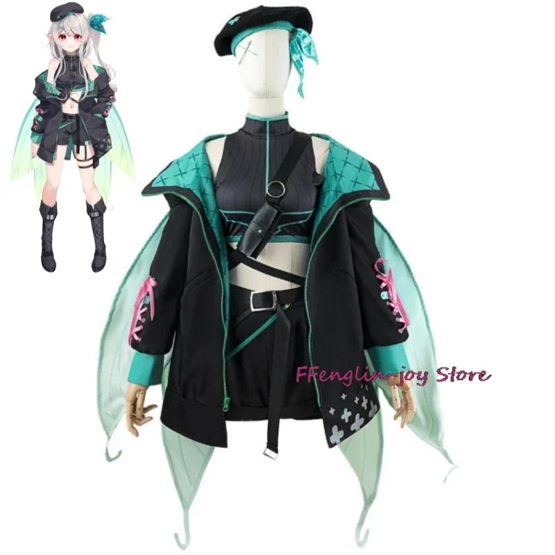 YouTuber VTuber Pomu Rainpuff NIJISANJI AT LazuLight Cosplay Costume Wig Wing Anime Sexy Woman Tactical Clothing Halloween Suit