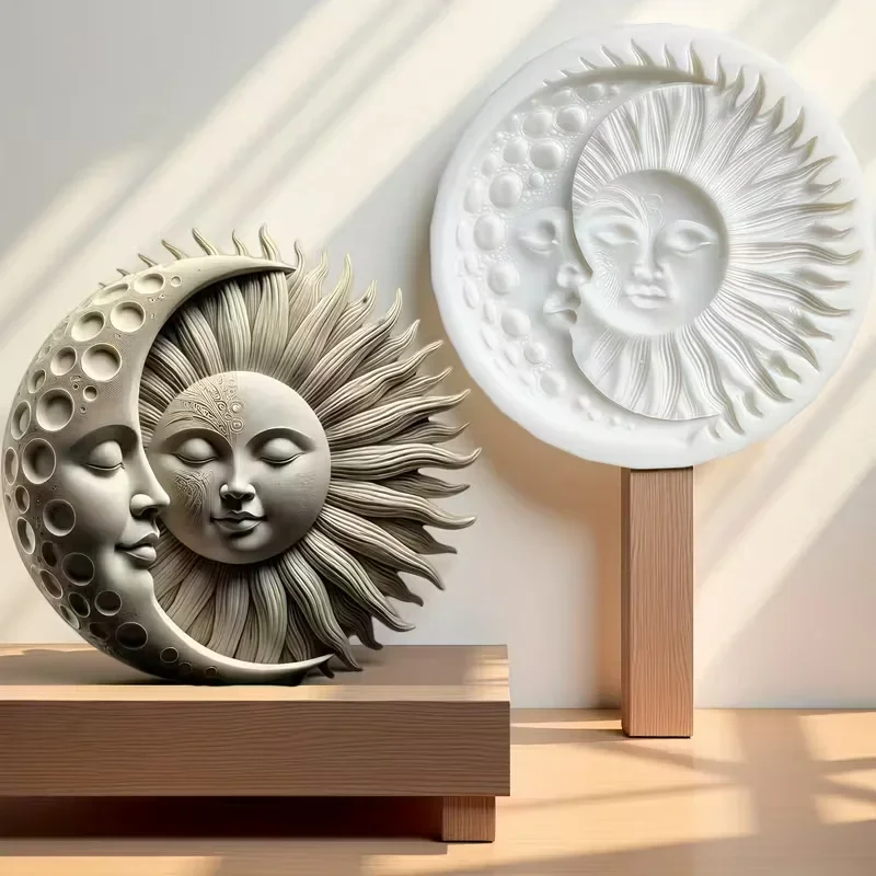 

Силиконовая форма для литья «Солнце и Луна» для 3D-гравировки портретов, свечей, гипса, мыла, смолы, для декора семейного ужина