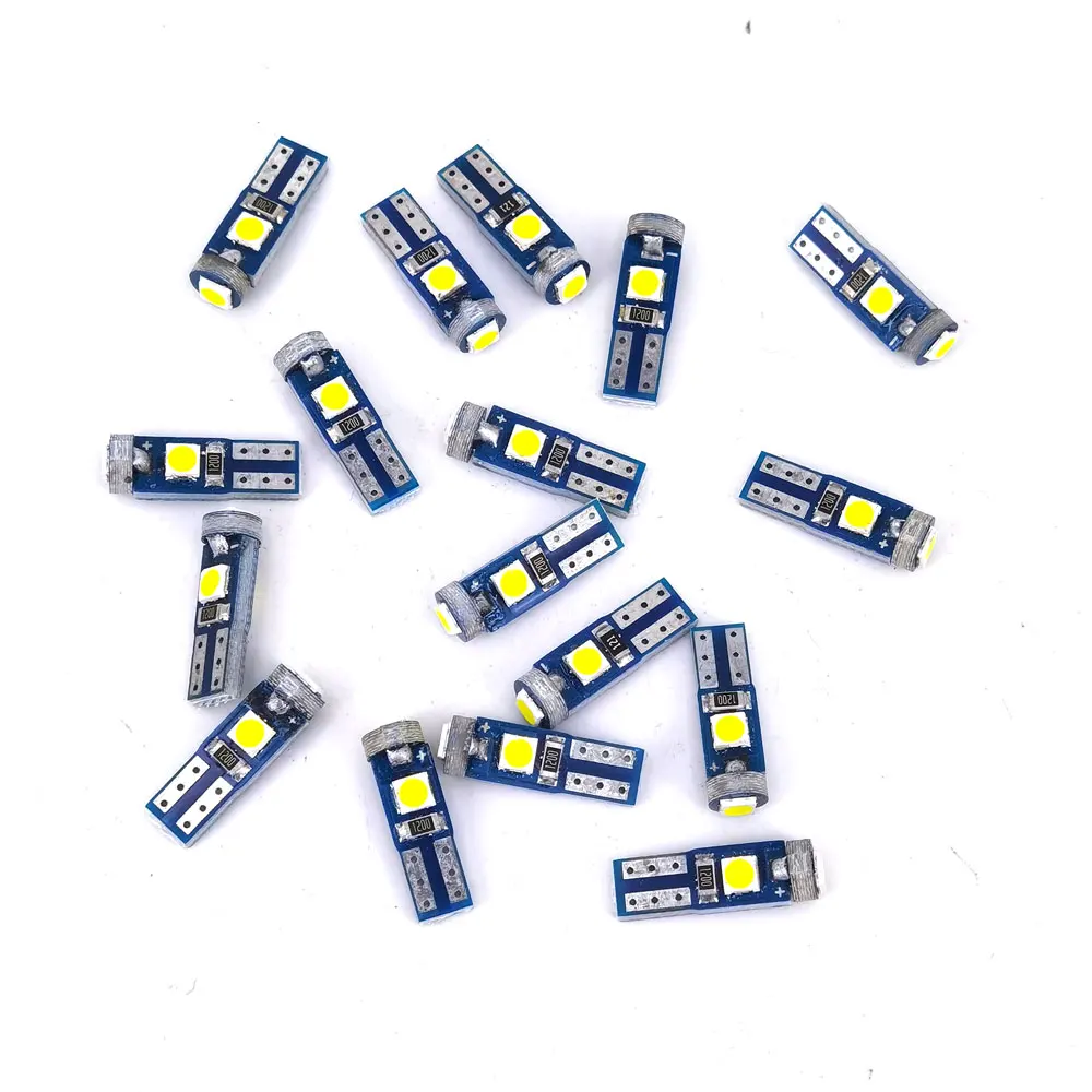 500PCS T5 LED W1.2W W3W LED 3030 3smd Car Interior Light Auto Side Wedge Dashboard Gauge Instrument Lamp Bulb 6 Colors