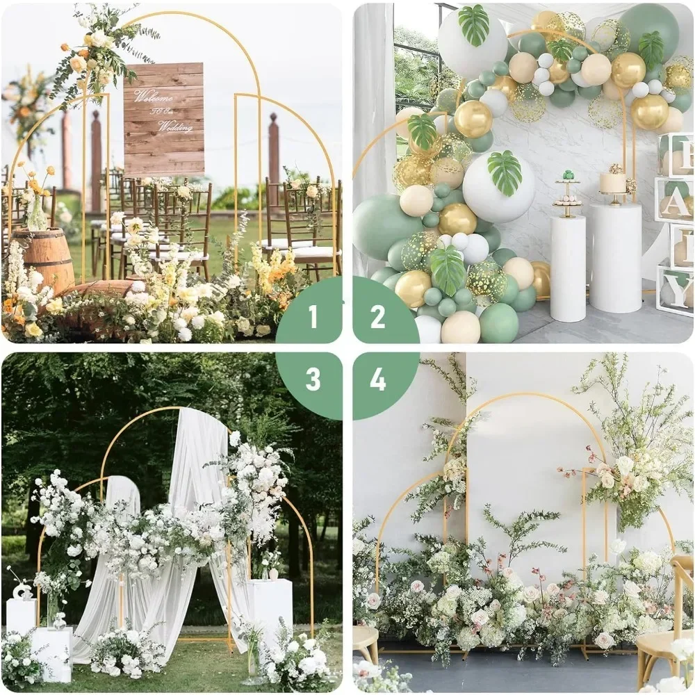 Wedding Arch Stand, Metal Archs Backdrop Stand Set of 3, Arched Backdrop Frame for Wedding Birthday Party