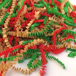 200g Crinkle Cut Paper Shred Filler Green Red Crinkle Shredded Paper for Gift Box & Basket Bag Christmas Holiday Wrapping