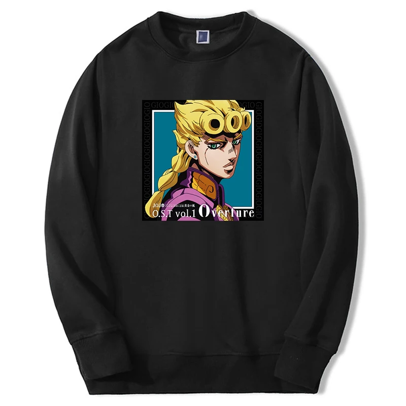 

JOJO's Bizarre Adventure Hoodie Sweatshirts Japan Anime 2024 JOJO Printed Men's Pullover Round Neck Oversize Moletom Sportswear