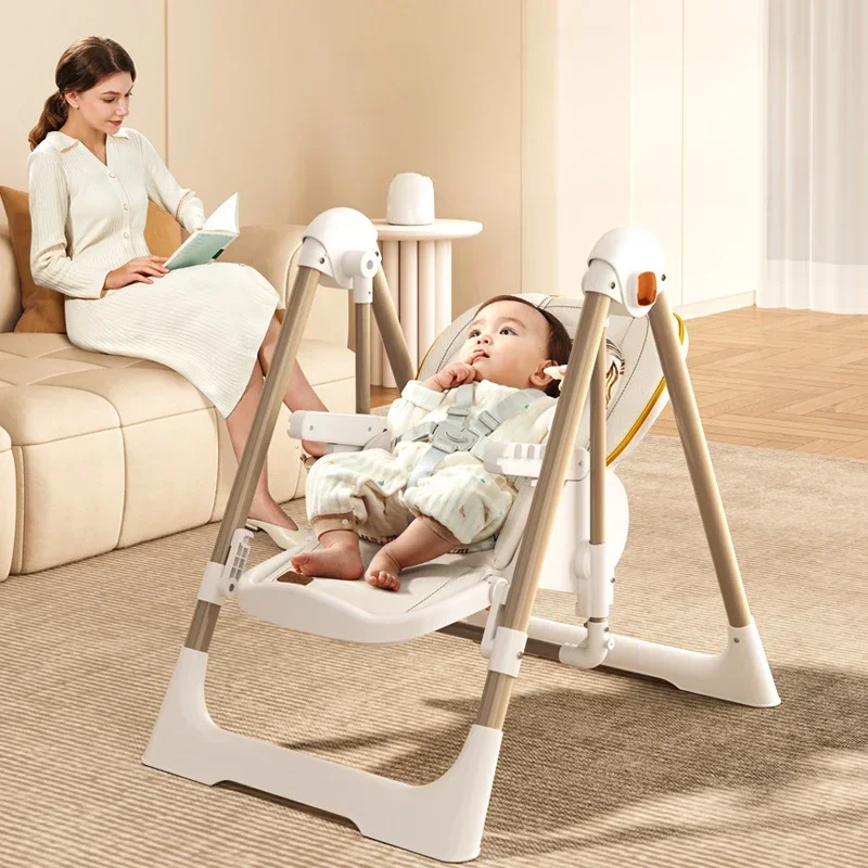 2-in-1 Children's Dining Chairs/ Baby Rocking Chair/ Folding High Chair for Baby/ Convenient Storage Save Space Baby Seat Chair