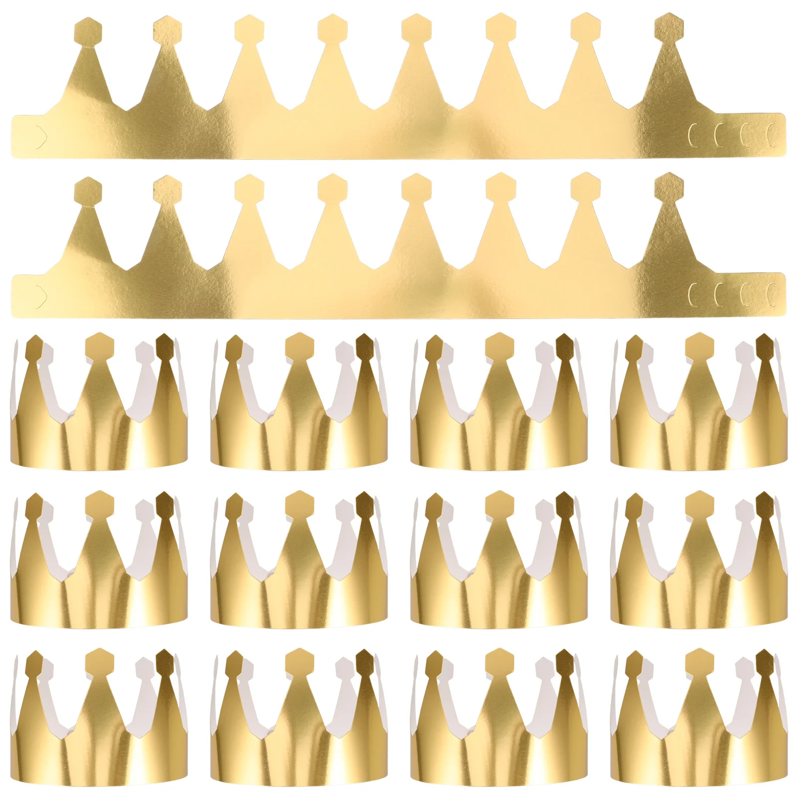 

24Pcs Paper Crown Set Noble Style Celebration King Crowns Versatile Party Headwear for Birthdays Weddings Photo Booth Use