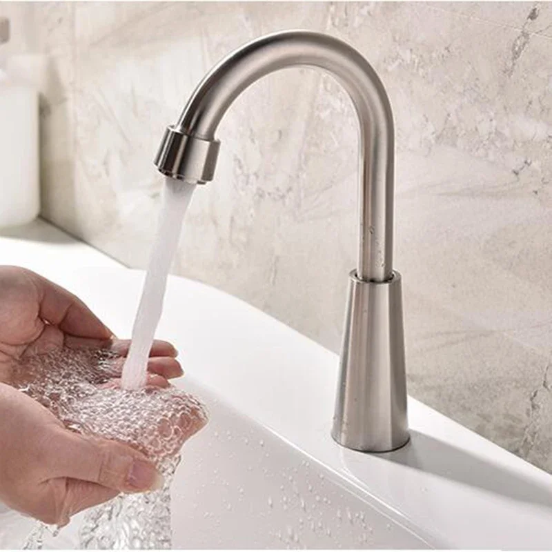 

kitchen 304 stainless steel single cold faucet wash a toilet single hole can be rotated touch switch faucet a faucet