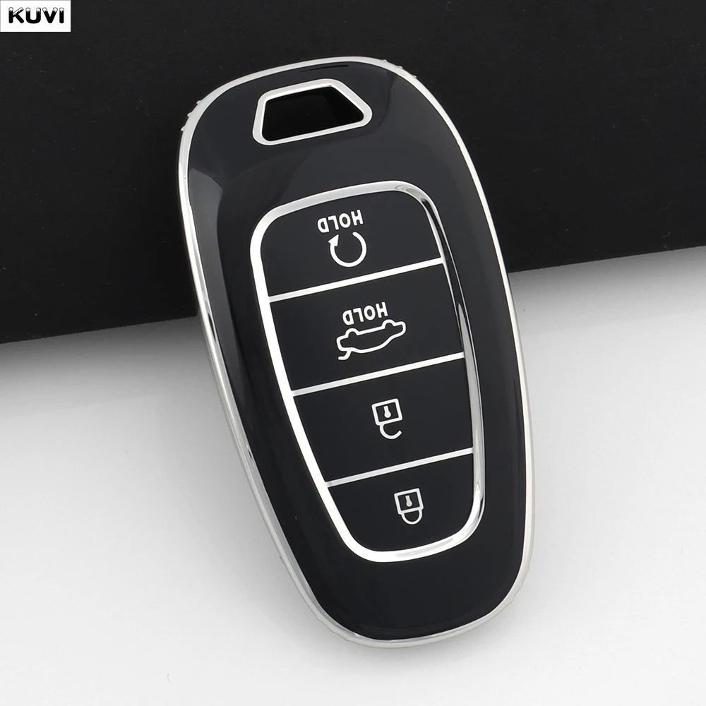 4 Button TPU Car Remote Key Case Cover For Hyundai Santa Fe Tucson 2022 NEXO NX4 Ioniq 5 Atos Prime Solaris 2021 Fob Accessories view 3