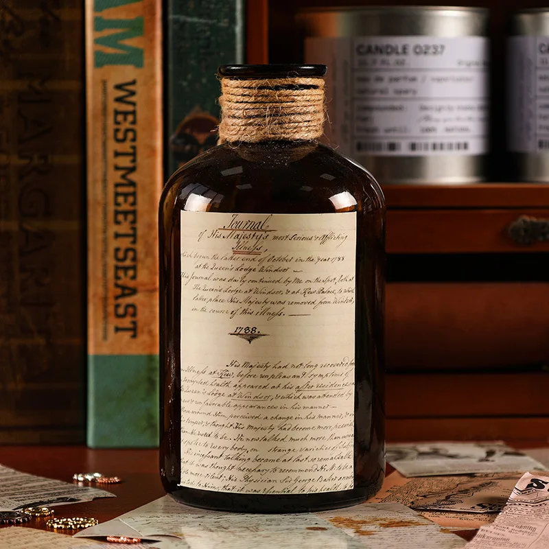 24 Sheets Retro Chapter Series Decorative Stickers Journal Decoration Label Sticker Album Scrapbooking Handmade Craft Stationery