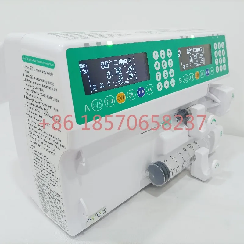 Low Moq Medical Equipment Syringe Pump Infusion Double Channel Syringe Pump CE