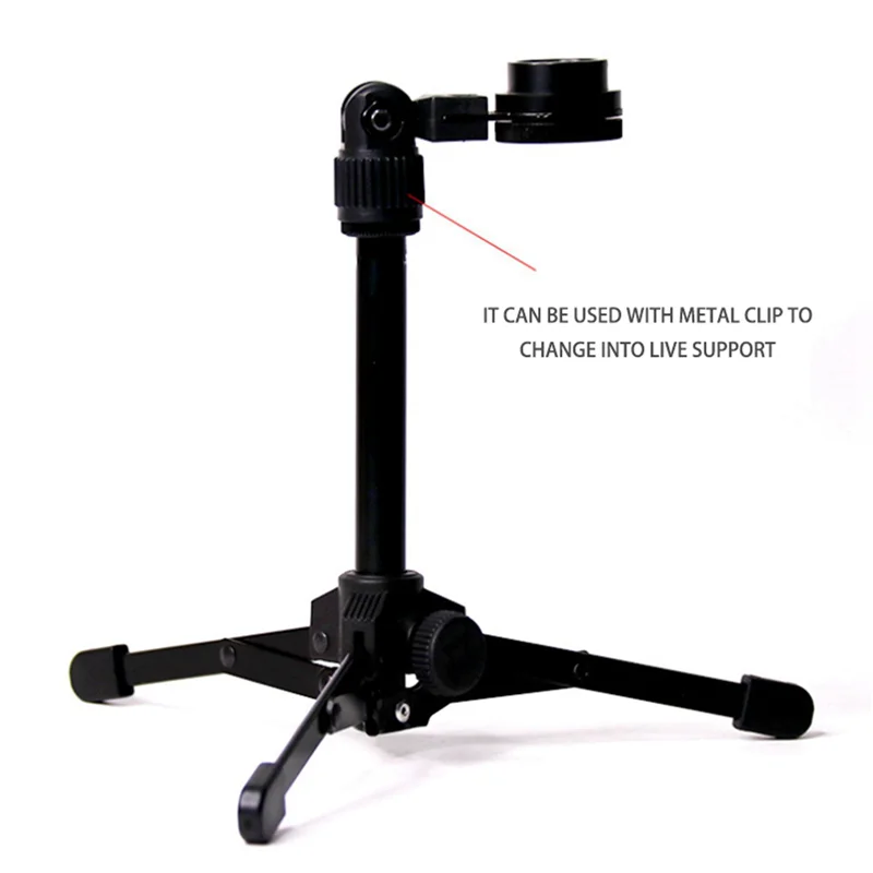 【NEW】4X Foldable Tripod Desktop Microphone Stand Holder For Podcasts, Online Chat, Conferences, Lectures,Meetings, And More