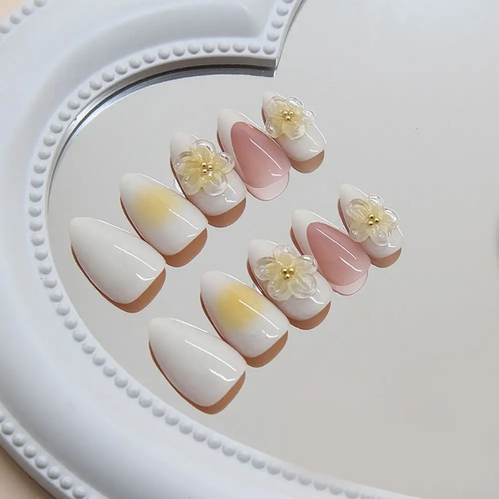 24/30 TEILE/SCHACHTEL Abnehmbare Katzenaugen Falsche Nägel Blume Stereoshell Drücken Sie auf Nägel 3D Schleife Volle Abdeckung Gefälschte Nagel für Frauen Mädchen