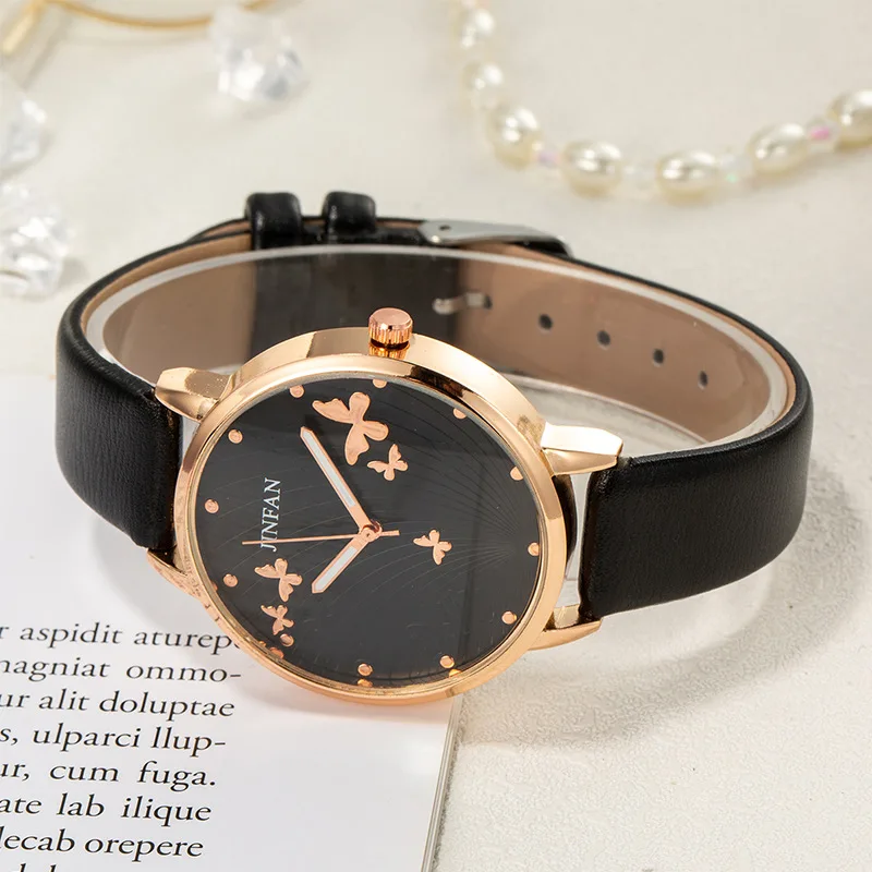 Elegant Simple Butterfly Design Dial Ladies Watches Women Fashion Luxury Dress Watch Casual Woman Quartz Leather Clock 2022