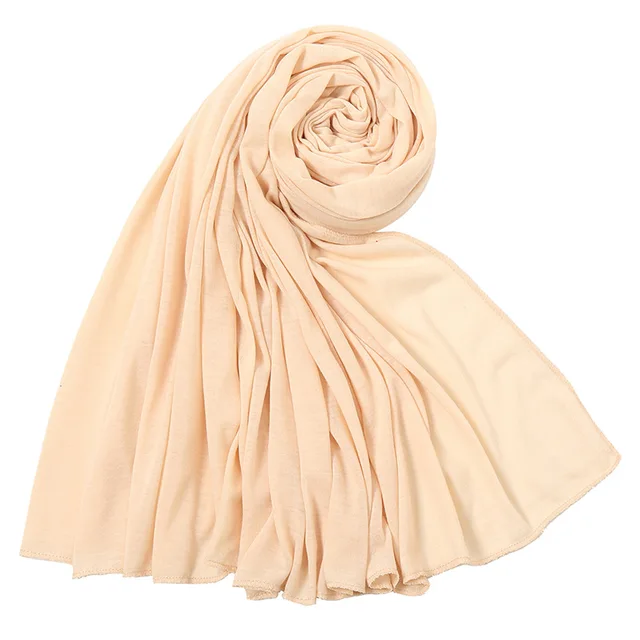 Hot Muslim Fashion Woman Soft Hijabs Scarf Shawl Plain Cotton Jersey Scarves Turban Women Long Shawls Head Wrap Headband Abaya