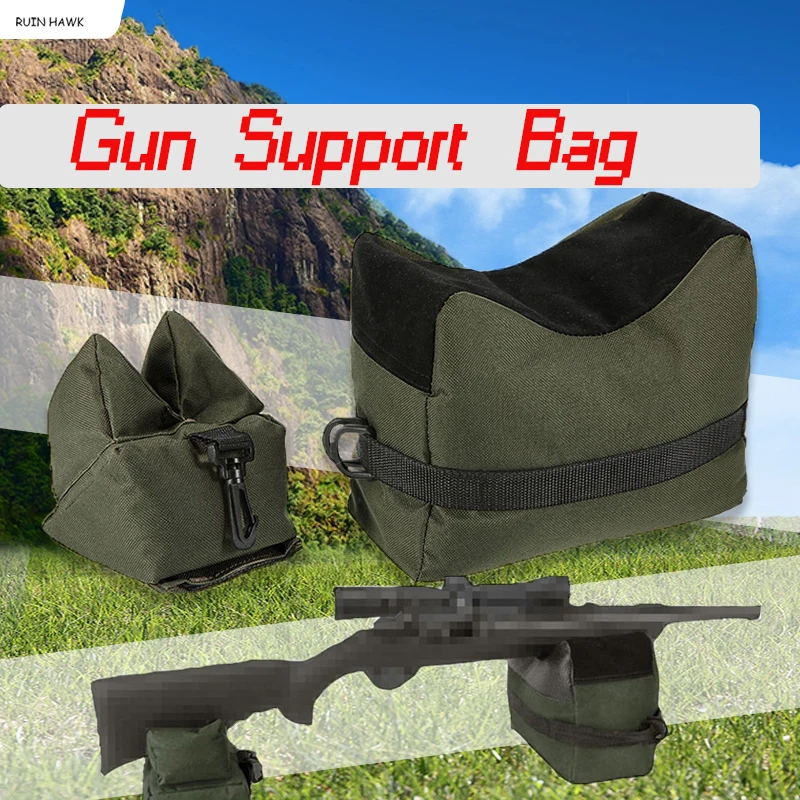 Suporte dianteiro e traseiro para Sniper Shooting Bag, Rifle Sandbag Set, Acessórios de equipamentos de caça, Tactical Gun Rest, Suporte Stand