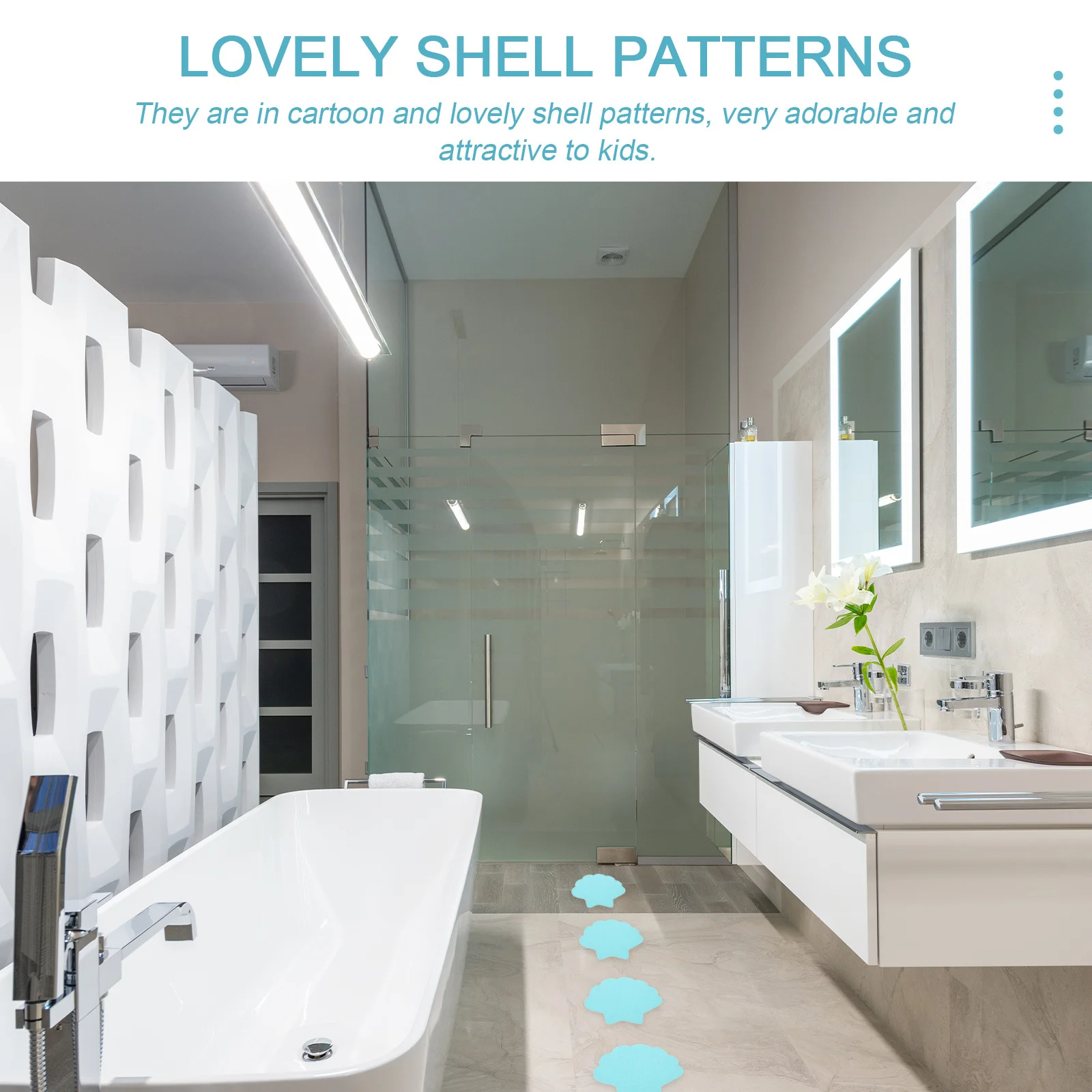 

1Set Cartoon Shell Bathtub Anti-Slip Stickers Non-Skid Bathroom Decals Kids Self-Adhesive Bathtub Stickers Kids Cartoon Decals
