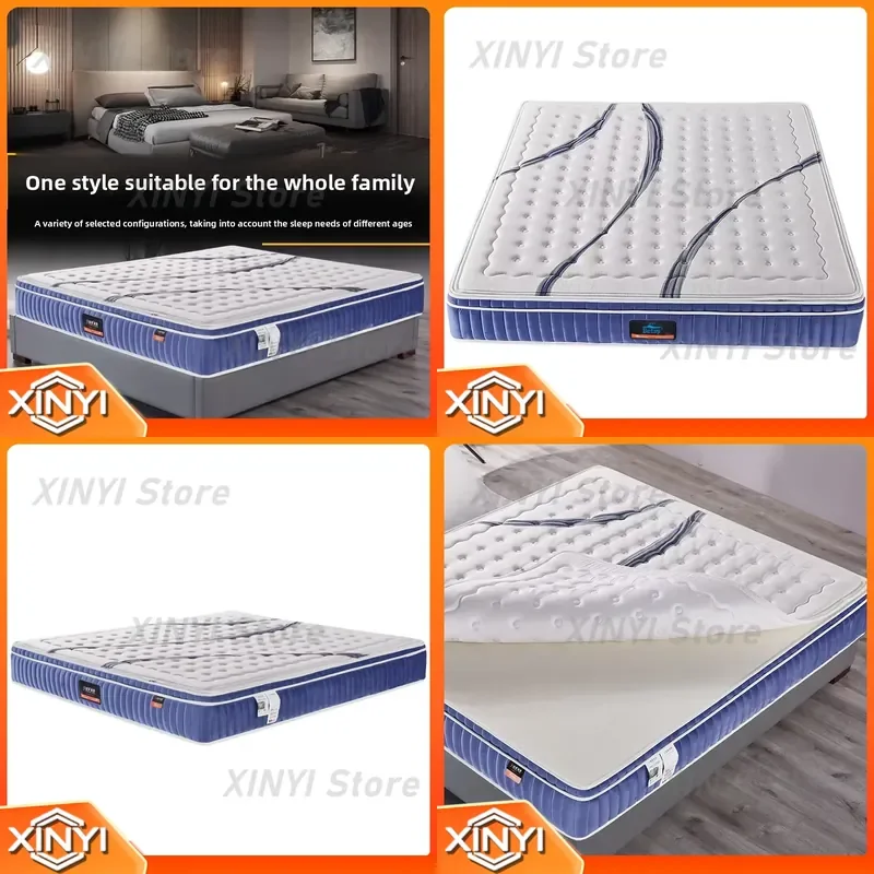 Latex Pocket Spring Mattress for Orthopedic Medium Firm Support Natural Jute Fiber Spine Alignment Mattress for Bedroom Home