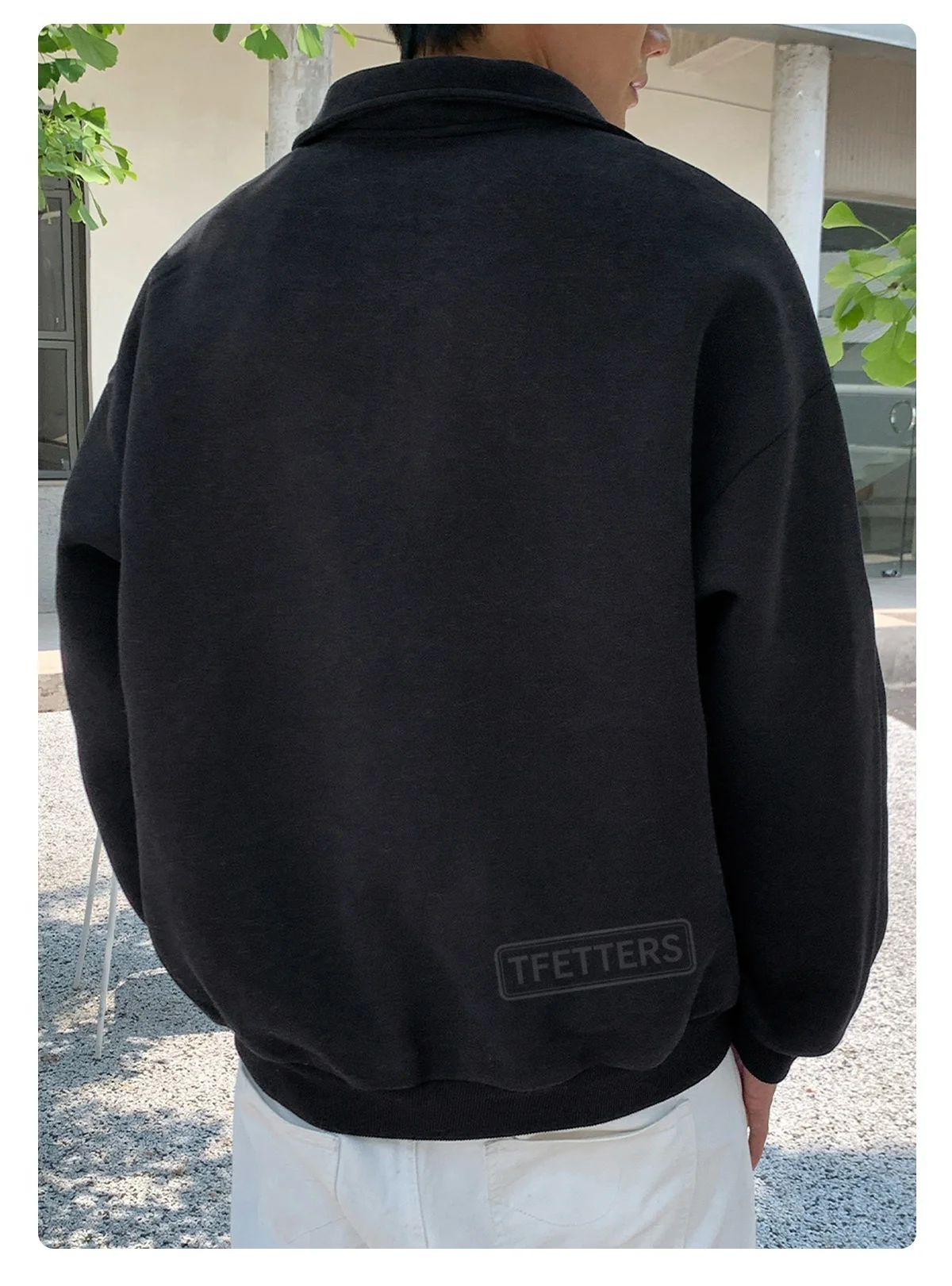 TFETTERS EU Size 2026 Autumn Casual Half Zip Pullover Men Stand Collar Minimal Letter Embroidered Long Sleeve Sweatshirt Man