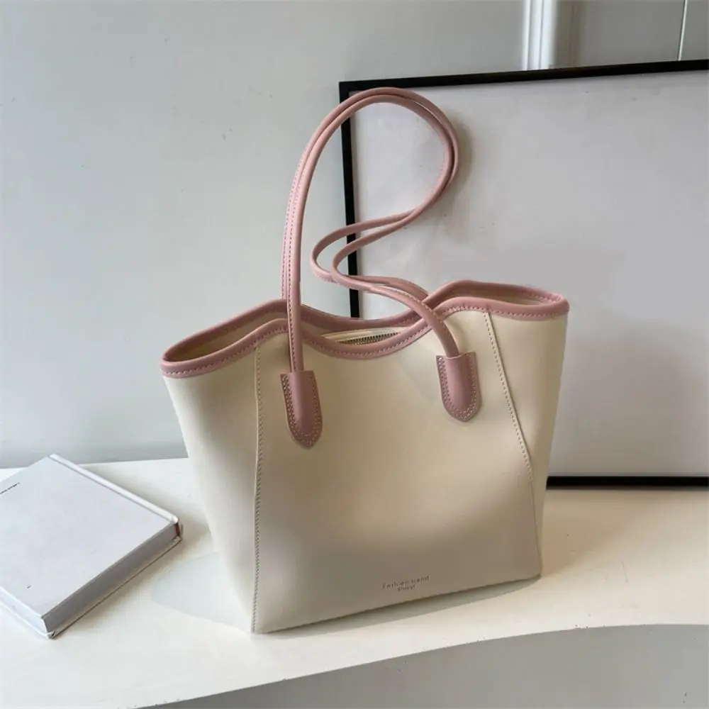 

Simple Large Capacity PU Tote Bag Minimalist Handbag Ladies Shoulder Bag Ins Style Underarm bag Women