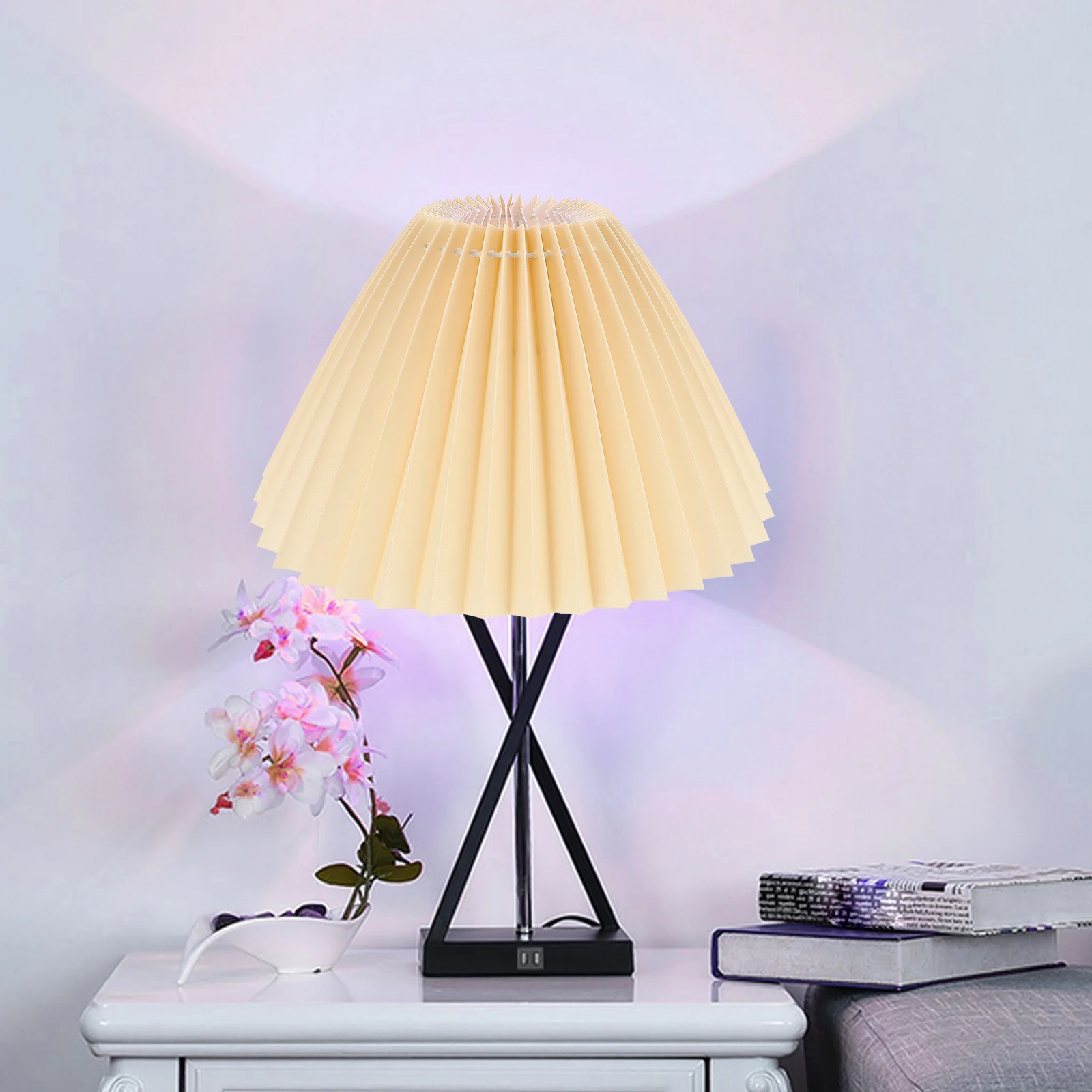 

1Pcs Creative Cloth Craft Lampshade Pleated Table Light Cover Easy Install Remove Stylish Decorative Accessory Lampshade