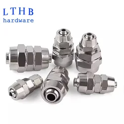 Pneumatic Fast Twist Fittings Air Hose Connectors Straight Push Into 6mm 8mm 10mm Copper Nickel Plated Quick Screw Connector