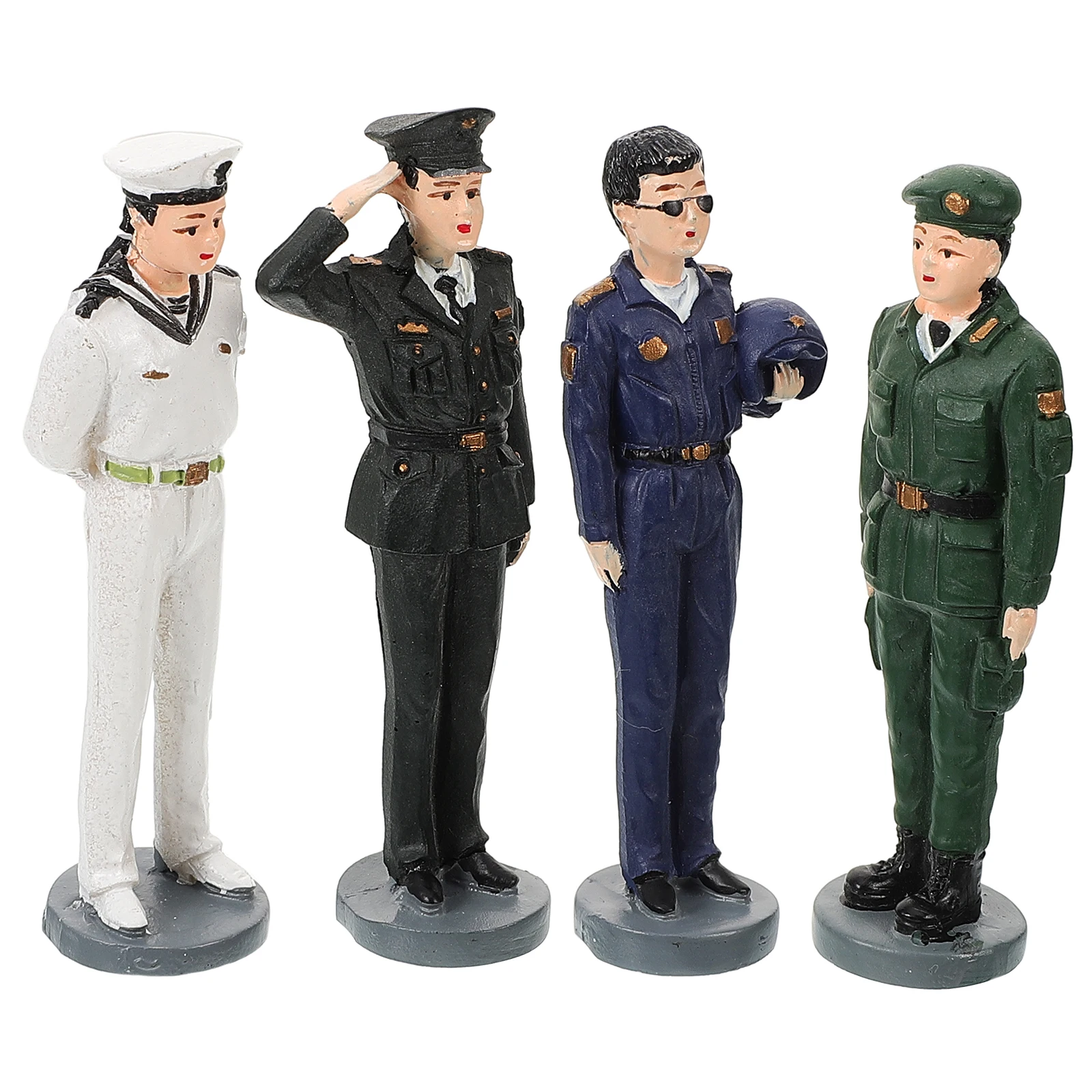 4 pièces classique Mini soldats modèles résine figurines ensemble bureau décoration Playset jouet cadeau Miniature personnes Figurines Train Figures