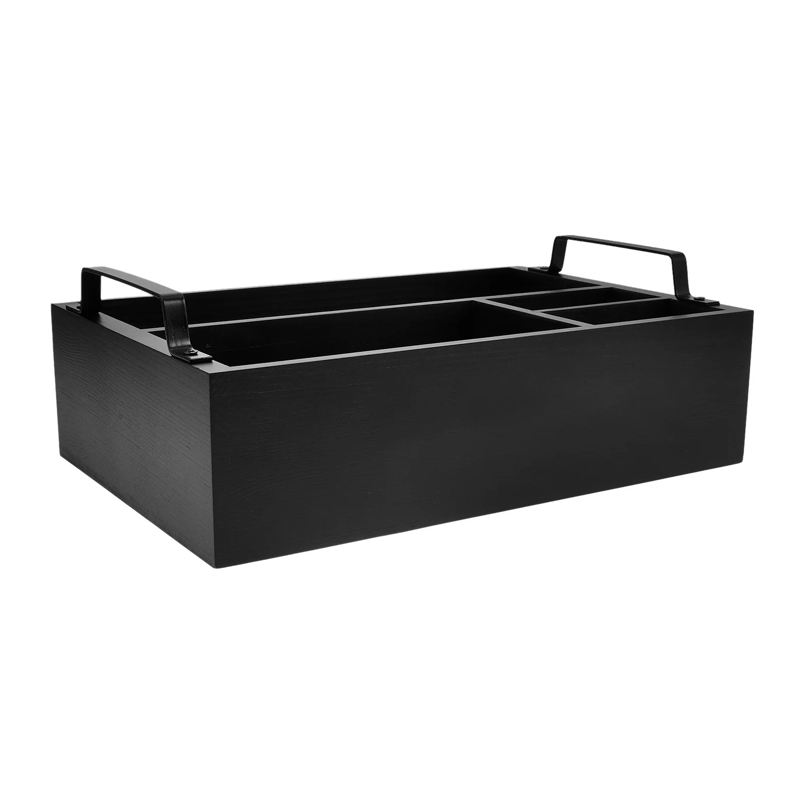 

Wooden Coffee Bar Storage Organizer Multifunctional Coffee Station Box for Syrups Straws Tissue Supplies