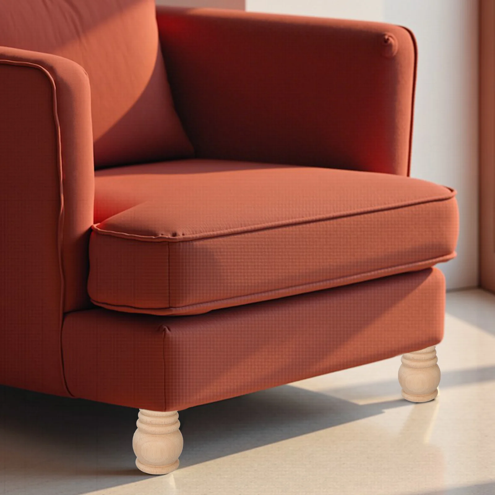 

Wood Sofa Legs 3.9 Inch Round Furniture Legs Replacement For Couch Coffee Table Natural Solid Wood Furniture Feet