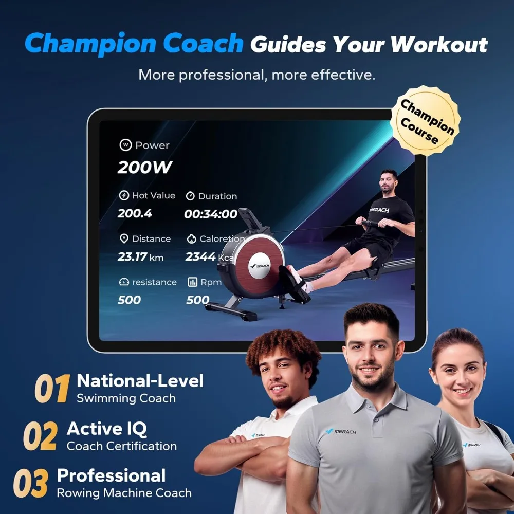 Roeimachines voor thuis, magnetische roeimachine met 16 niveaus, roeimachine met stille weerstand, dubbele schuifrail met max