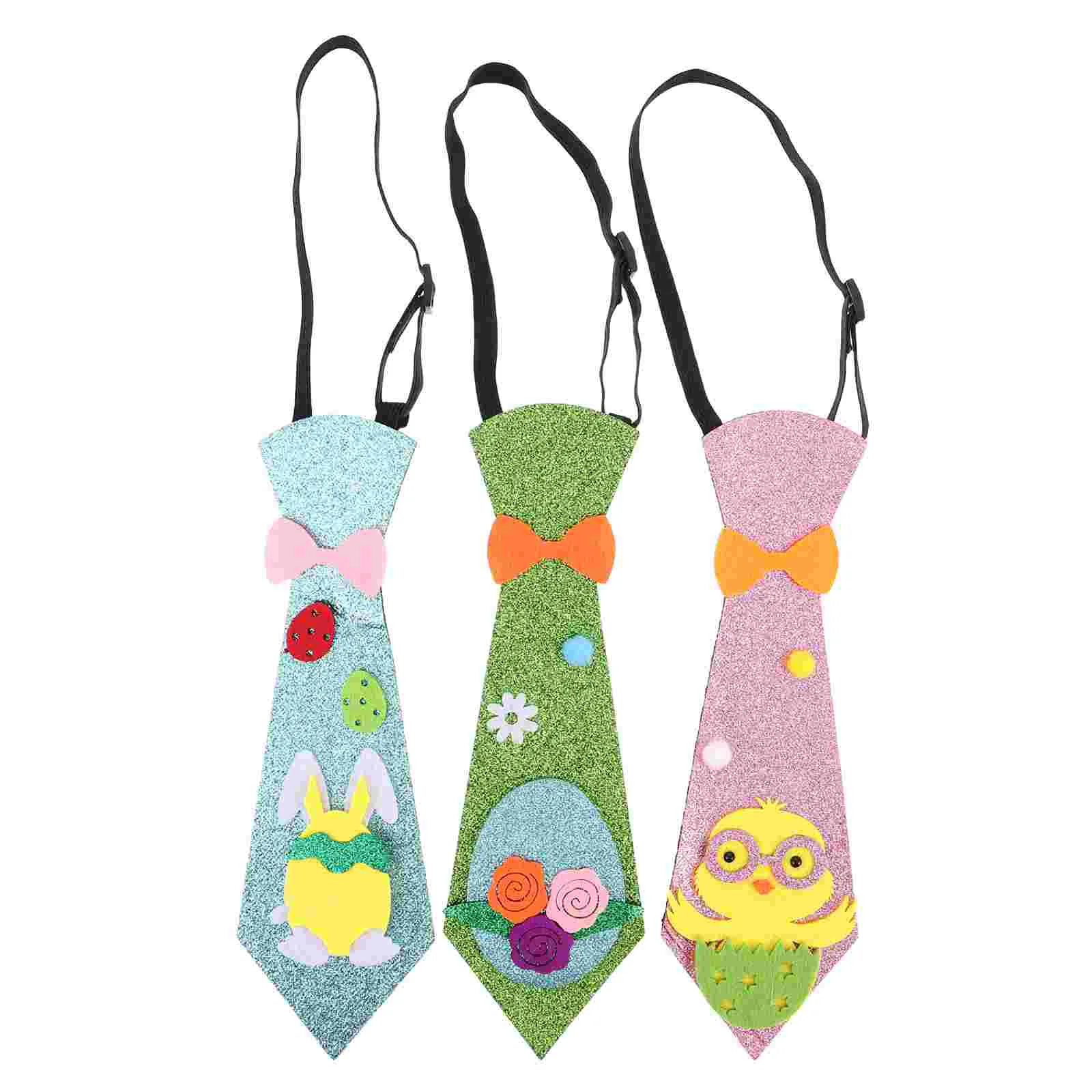 

3 Pcs Easter Tie Egg Party Bow for Men Glitter Flash Pre-tied Kid Child