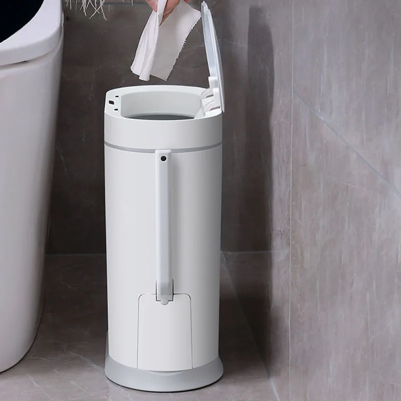 

Kitchen Narrow Trash Can Automatic Sensor Waterproof Toilet Trash Can Designer Smart Utilidades Domesticas Para Cozinha Dustbin