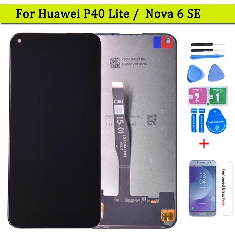 6.4'' Display For Huawei P40 Lite Lcd Display Screen Digitizer Assembly with frame For Huawei Nova 6 SE LCD