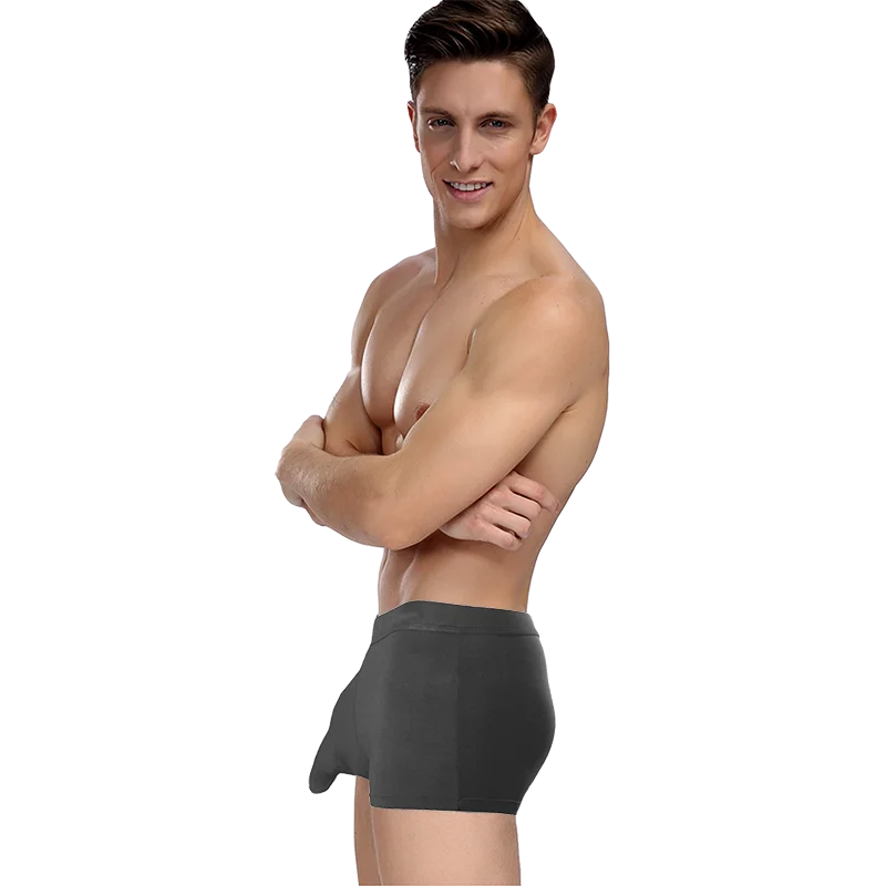 

bullet separation, U-convex separation, elephant trunk, fourbottom, trouser briefs for men