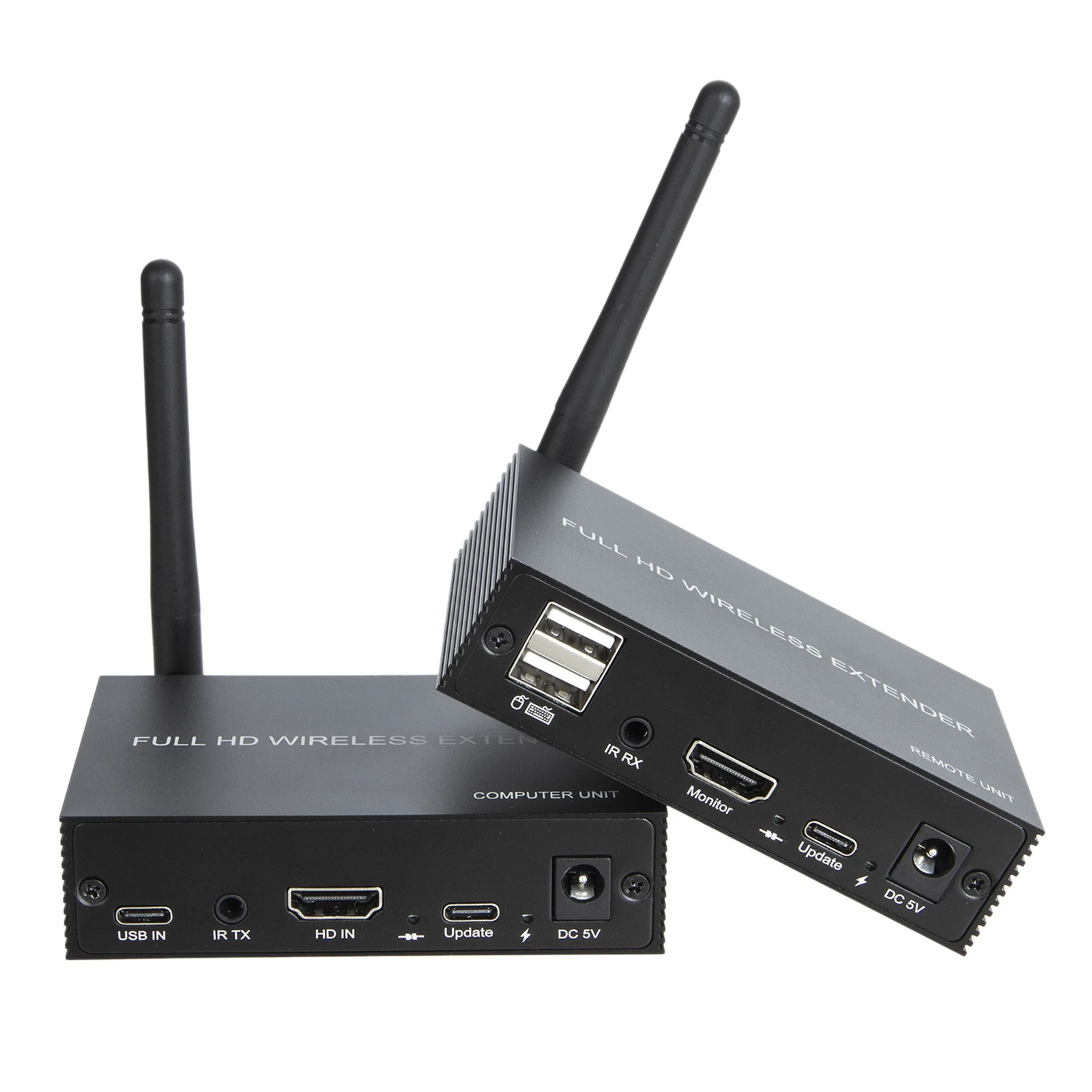 200M Wireless HDMI KVM Extender Transmitter Receiver, Audio Video Adapter Support USB Keyboard Mouse for Laptop PC To TV