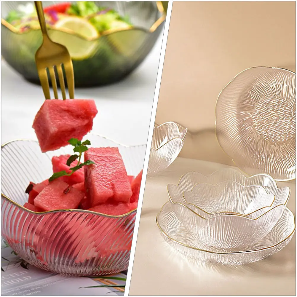 Edge Glass Bowls for Kitchen Use Heavy Duty Clear Glass Mixing Bowls for Salad Prep Serving Storage Cooking