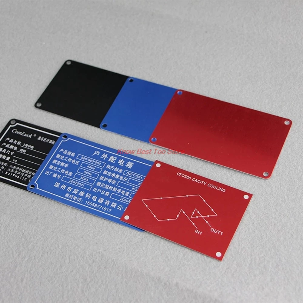 3pcs Black Blue Red Pad Printing Anodized Aluminum Sheet Blank Steel Plate Processing Custom Blank Mirror Laser Engraving Board