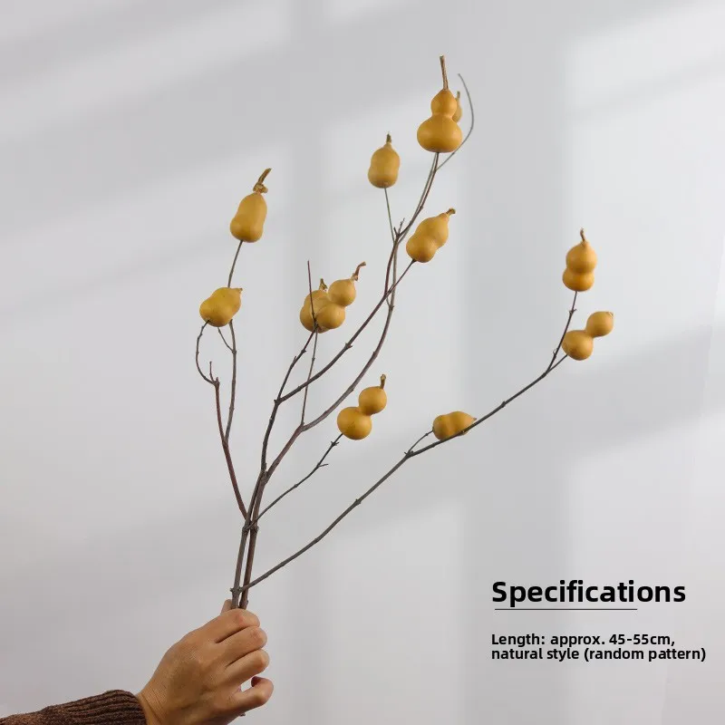 Ramo de Flores Secas de Hoja de Loto y Calabaza l, Decoración de Estilo Zen Chino para el ar, Sala de Estar, Decorac...