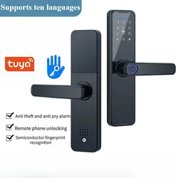 K7 New Tuya Wifi Sliver fechadura eletronico digital Biometric Fingerprint Lock App Remote Waterpoof Smart Door Lock