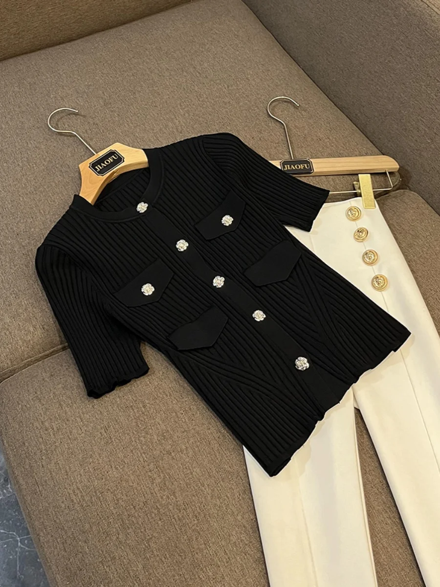 

Вязаная юбка с высокой талией и цветочным узором-цепочкой, круглая Ne ort Sve Женская одежда для поездок на работу Sle Faion 30–34 лет