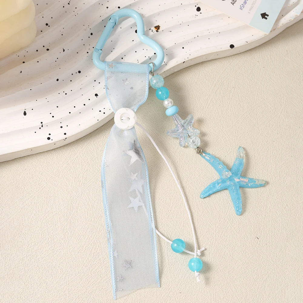 Aihua Fashion Strand-Muschel-Fisch-Seestern-Anhänger Schlüsselanhänger Hübsche Satin-Taschen-Charms Handtaschen-Rucksack-Hosen-Dekoration Geschenke – Detail 14