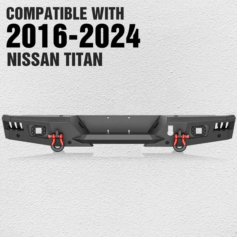 

Rear Bumper with 2 X LED Lights, D-rings, Sensor Holes, License Plate Lights & Holes 2016-2024 TITAN