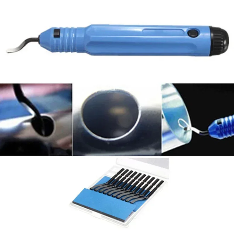 Metal Deburring Tool Kit Deburring Cutters Handle With 10pcs Extra BS1010 Deburring Blades Burr Remover