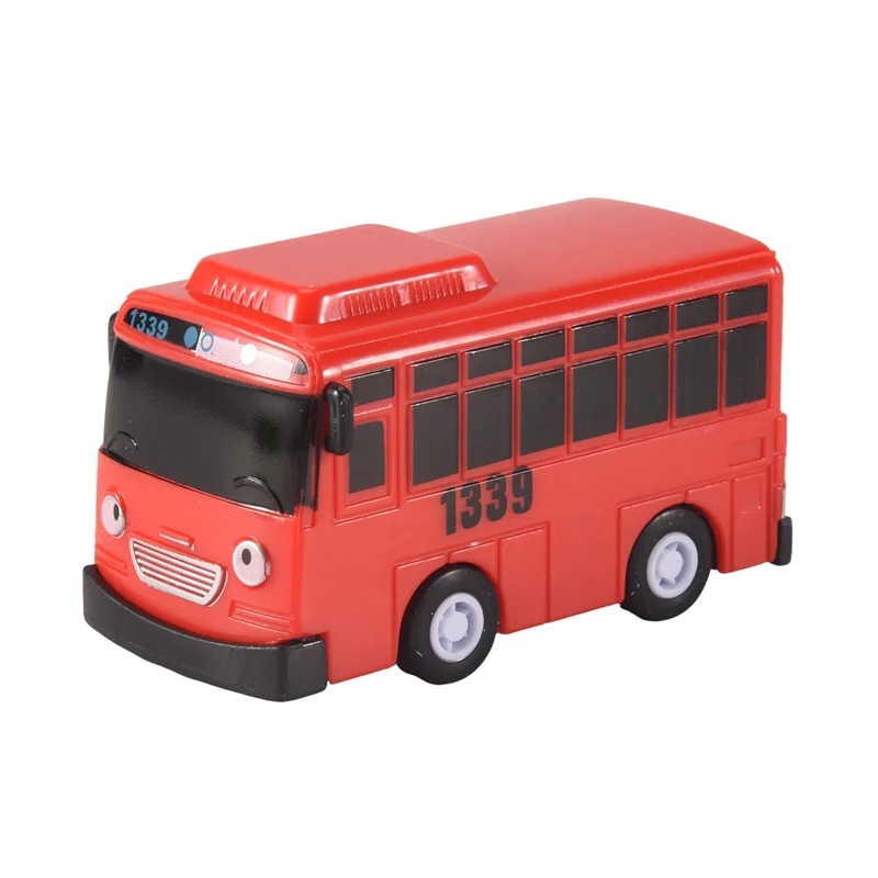 

MACH-8Pcs Little Bus Mini Plastic Pull Back Blue Red Yellow Green Bus Car Model For Children's Gift