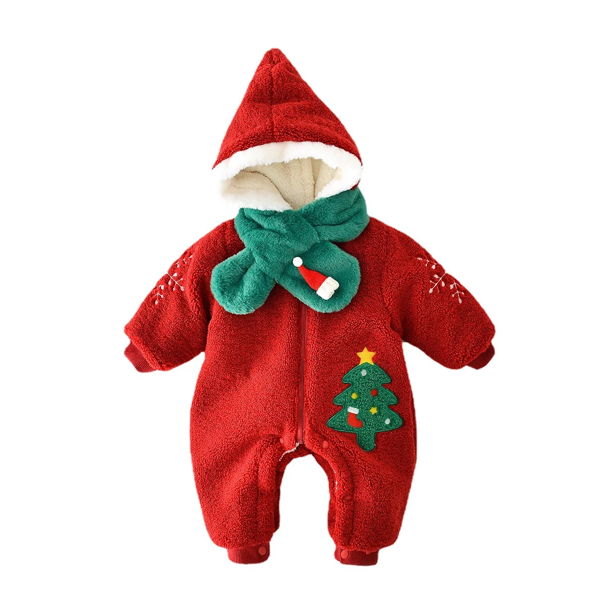 Abbigliamento per neonato Cartone animato Vestiti per neonato Pagliaccetti per bambini di Natale Pagliaccetti per neonati in caldo pile invernale Vestiti per ragazze Bambini